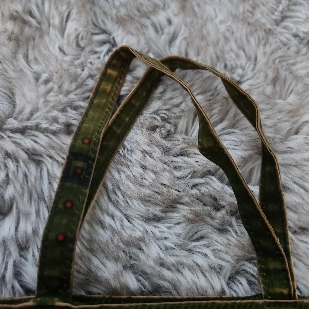 Roberta di Camerino‎ Vintage Velvet Trompe L'oeil Tote Bag Red, Green, and Blue